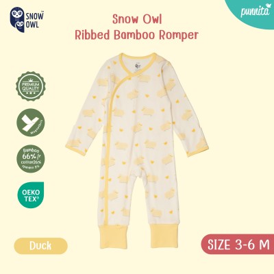 New !!  Snow owl Romper คอลเล็กชั่น Sleeping is my thing  ชุดหมี แขนขายาว 3-6 M - Duck